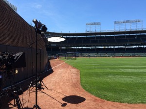 Wrigley Teleprompter stand ups MLB field Chicago C300 baseball All Star Game  video production camera crew 